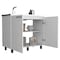 Tuhome Napoles 2 Utility Sink with Cabinet, Stainless Steel Countertop, Interior Shelf-White MLB8983 - alternate 1
